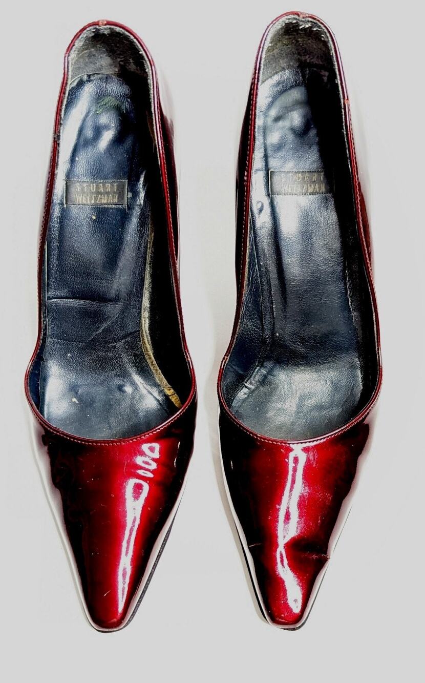Stuart Weitzman Burgundy Red Patent Kitten Heels 6.5